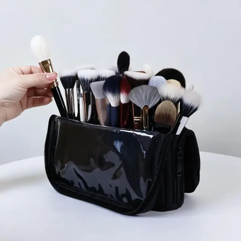 1 pièce – trousse de rangement pliable pour maquilleurs, pochette autoportante pour pinceaux de maquillage avec séparateurs ajustables
