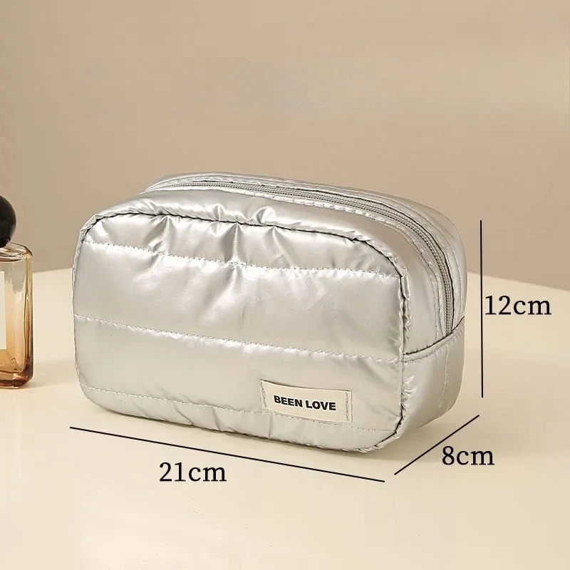 sac à cosmétiques fourre-tout de grande capacité, nouvelle pochette de toilette de voyage or argent, organisateur de maquillage portable pour rouge à lèvres, étui à cosmétiques