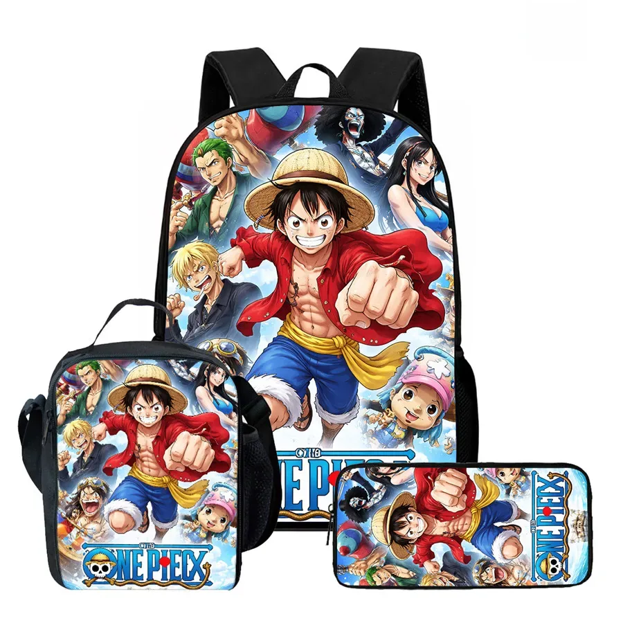 ensemble de sac à dos scolaire 3 pièces 15 pouces avec sac à lunch et trousse à crayons, durable, léger, unisexe, pour garçons et filles de 6 à 10 ans