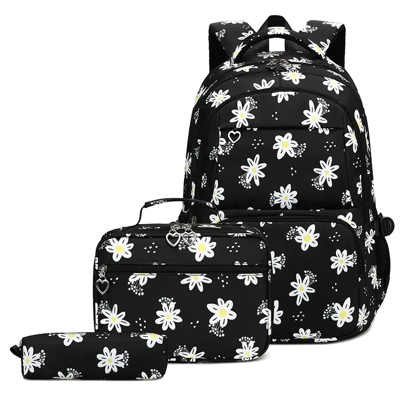 sacs à dos étanches pour enfants, joli sac d'école pour étudiants, sacs d'école pour adolescentes, sac à lunch, étui à crayons, ensemble de 3 pièces