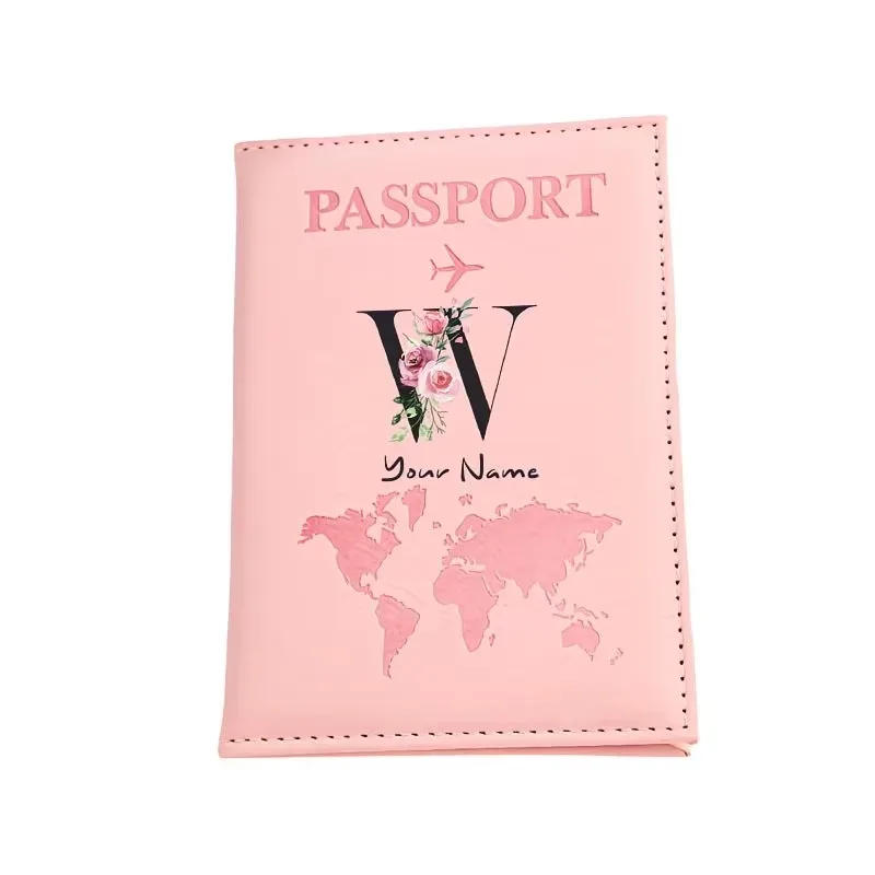 étui de passeport personnalisé, cadeau de voyage personnalisé avec nom/texte pour hommes, femmes, voyageurs - portefeuille porte-passeport léger et à fermeture ouverte