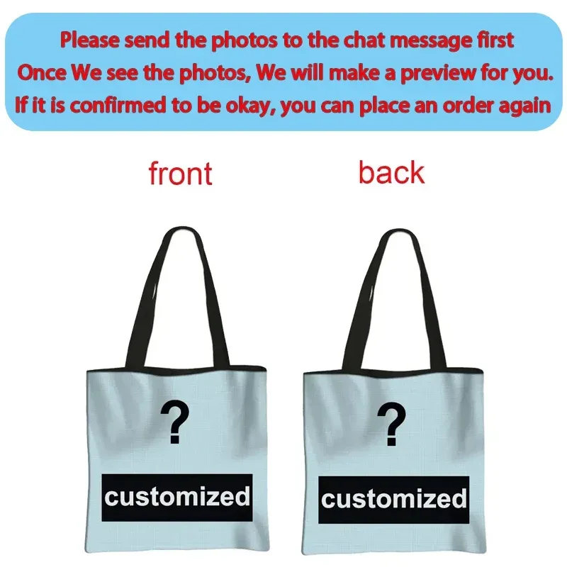 sac à main à personnaliser avec votre logo/nom/image, sac de shopping pour femmes, sac à bandoulière pour voyage, fourre-tout décontractés