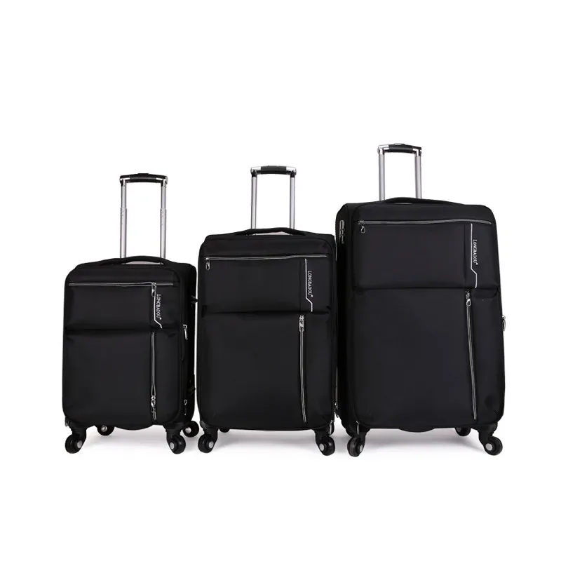 valise de voyage à roulettes avec fermeture éclair, sac à bagages à roulettes pour étudiant, grande capacité, affaires, oxford grill
