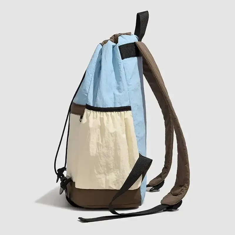 sacs à bandoulière polyvalents de grande capacité avec fermeture à cordon de serrage, bloc de couleurs, sac à dos décontracté à la mode pour hommes et femmes, offre spéciale