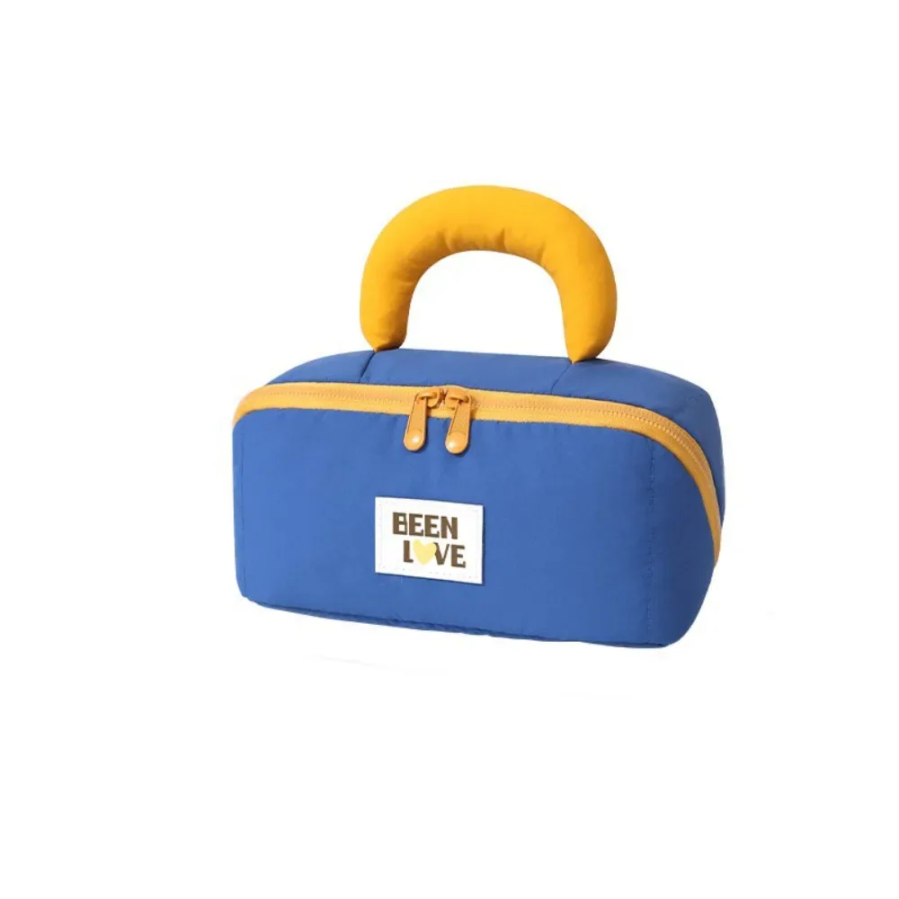 sac de rangement grande capacité en coton doux, anti-éclaboussures, avec double fermeture éclair, sac de maquillage portable à compartiments