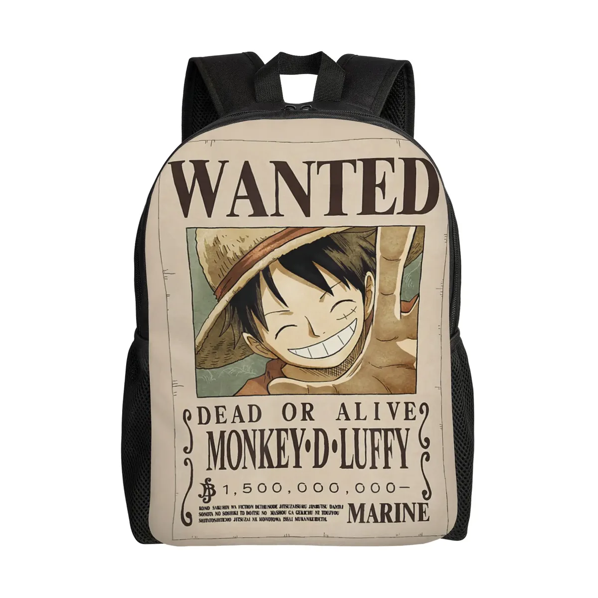 sac à dos de mode one piece anime cat burglar nami wanted poster daypack ita bag mochila pour le quotidien et le travail avec fermeture éclair