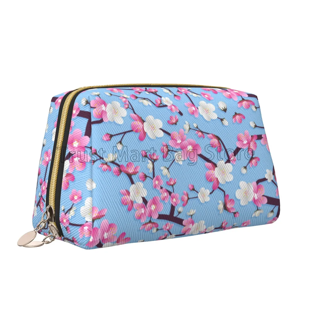 trousse de toilette en cuir sans fleurs pour femme, sacs cosmétiques de voyage, stockage de maquillage en poudre, étanche avec fermeture éclair, cadeau japonais sakura