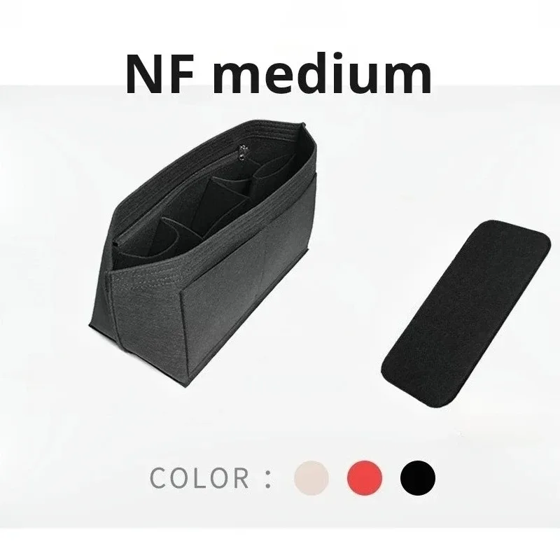 insert organisateur de sac à main en feutre, adapté au sac neverfull mm gm pm dans le sac, rangement de doublure modelante, multi-poches, fermeture éclair, accessoires de sac à main