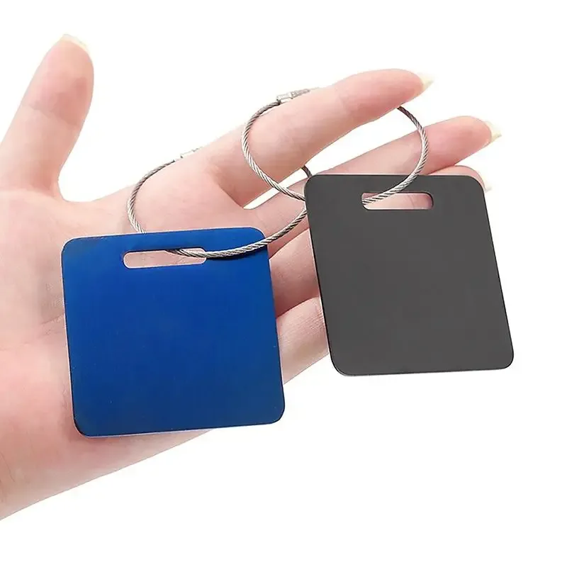 1 porte-clés en acier inoxydable avec boucles en fil d'acier robustes, pour sac à dos, bagages, porte-clés carré
