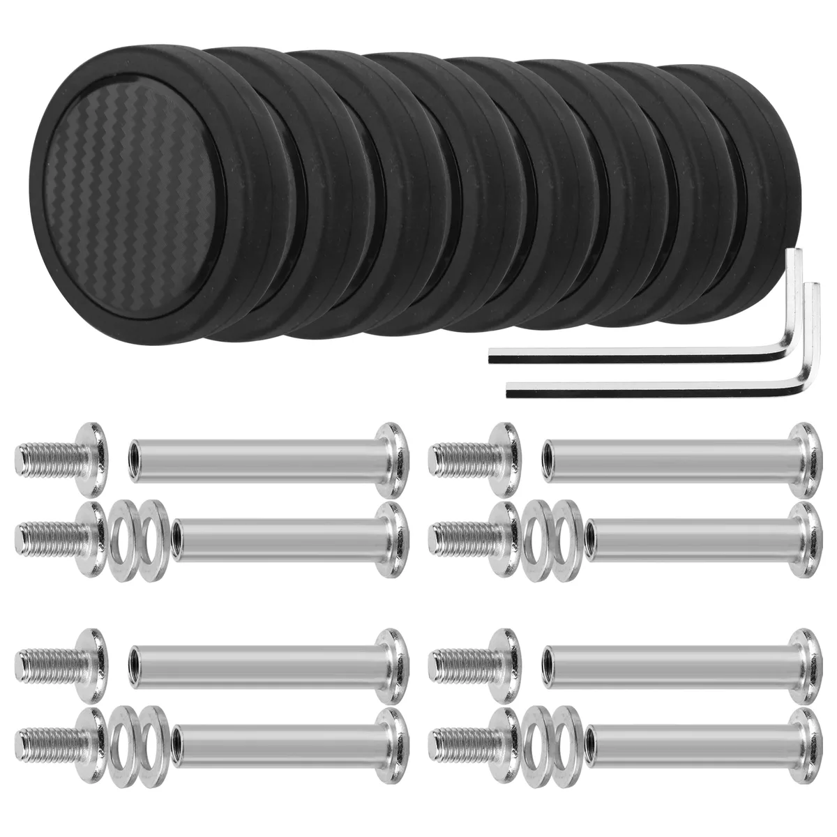 guguluza-roues de boîte de chariot noires, remplacement de roue de valise, roue latérale unique, remplacement de roue de bagage avec vis, 55mm, 4 pièces, 8 pièces