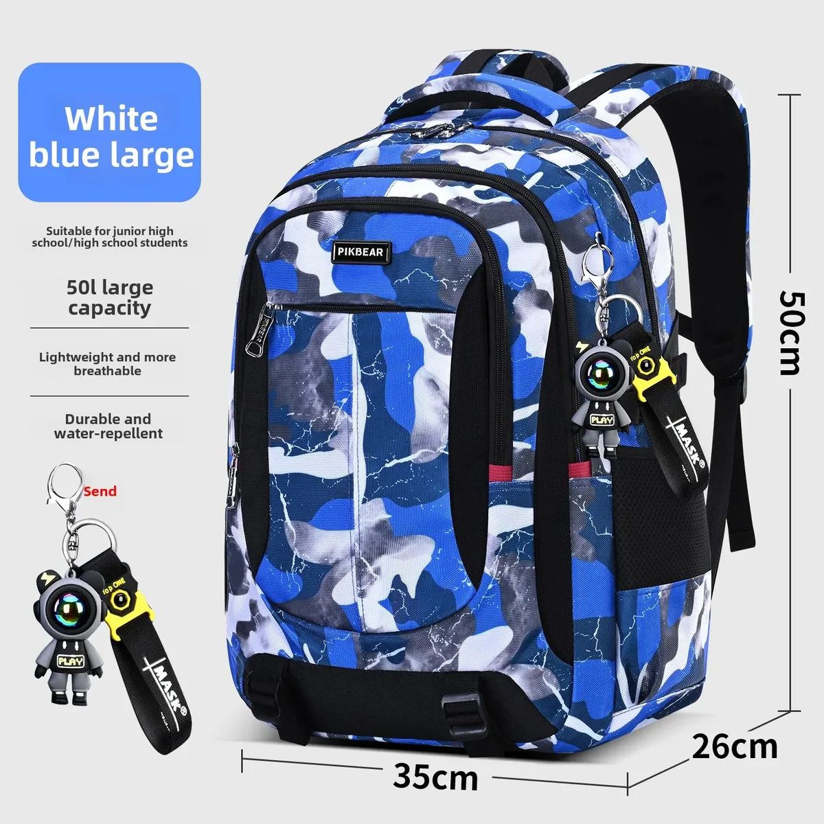 astronaute pendentif orthopédique hommes ordinateurs portables sac à dos adolescents camouflage cartable primaire sacs à dos imperméables étudiants sacs d'école