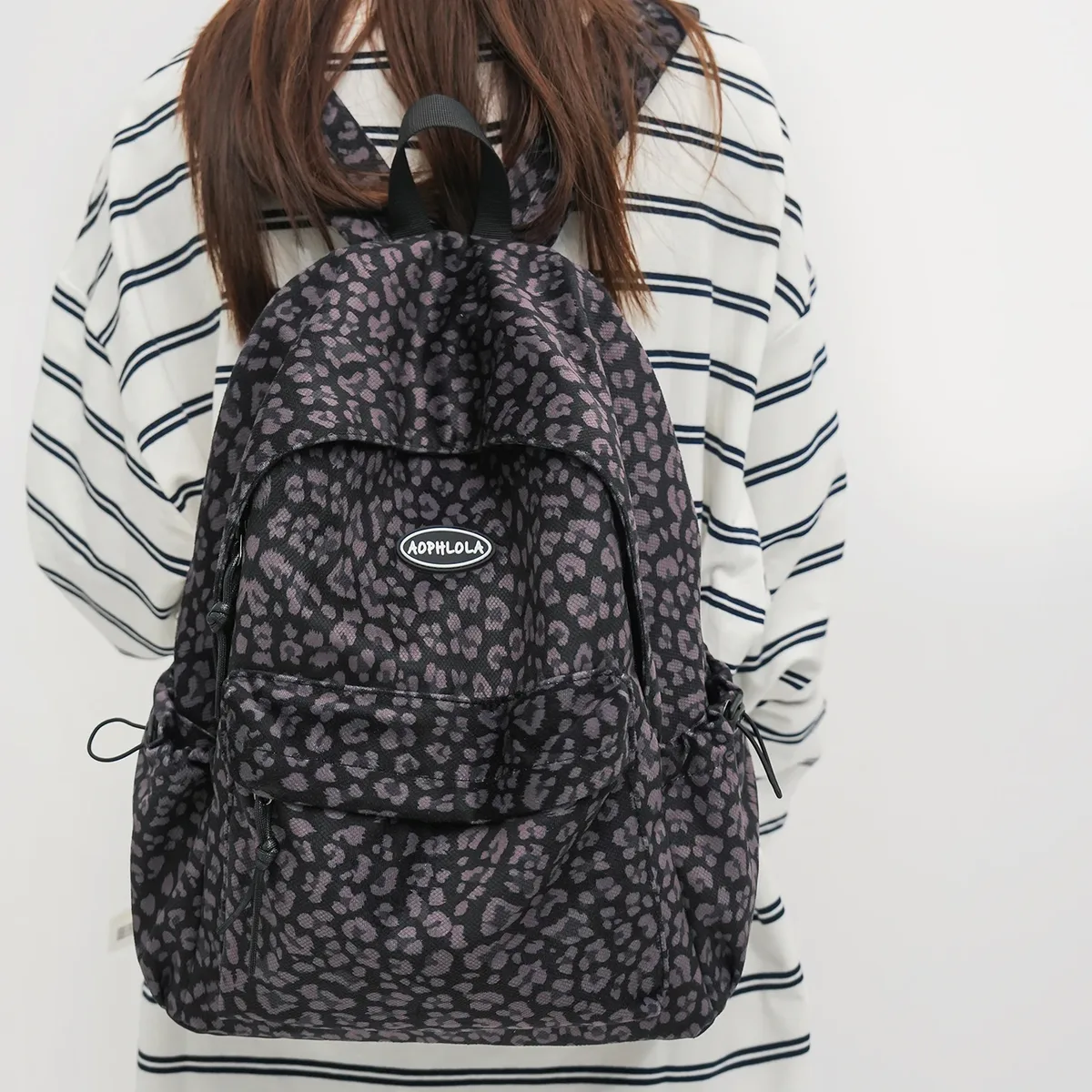 matériel en daim imprimé léopard femme sac à dos école livre sacs pour adolescentes femme étudiant dame loisirs bagpack