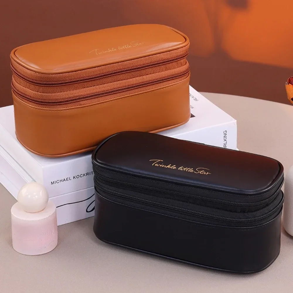 sac à cosmétiques pour femmes, trousse de maquillage à double couche, grande capacité, organiseur de cosmétiques de luxe, essentiels de voyage, sac à cosmétiques pour femmes