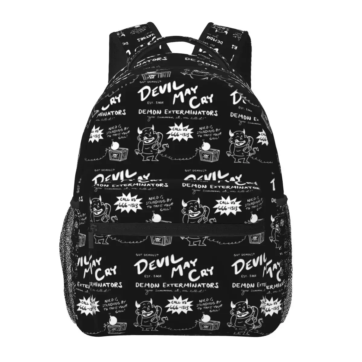 sac à dos imprimé double face devil may cry game, sac à livres pour étudiants garçons et filles, sac d'école pour enfants, sacs à bandoulière pour hommes et femmes