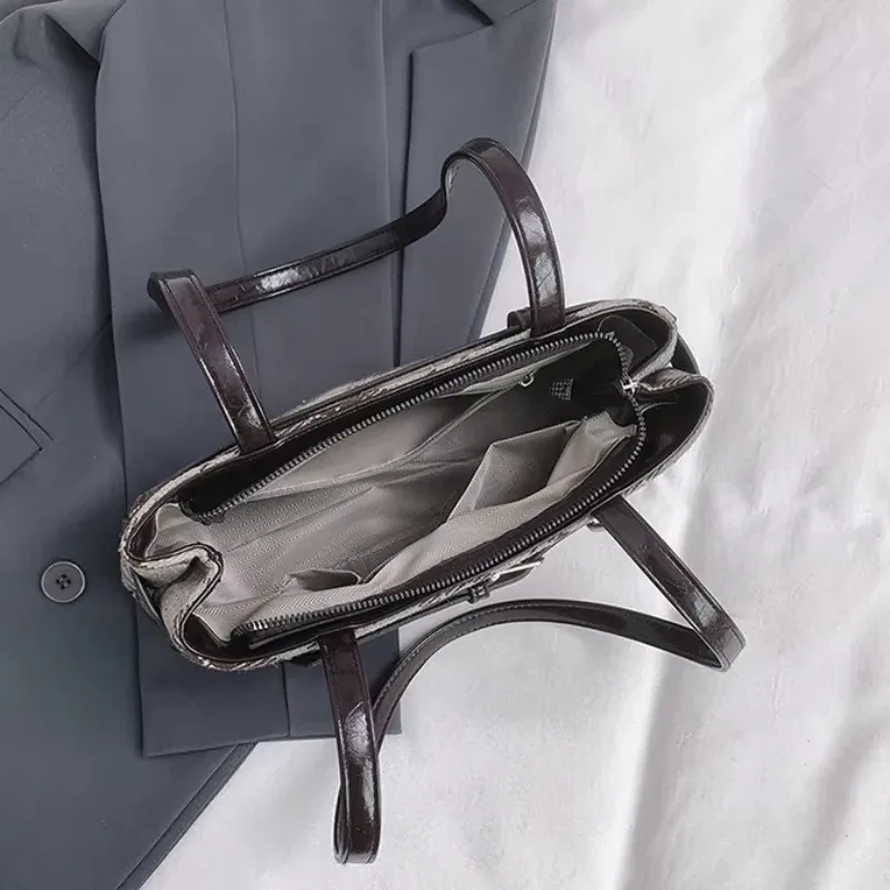 sacs à bandoulière en cuir pu doux rétro à carreaux, grande capacité, sacs à la mode pour femmes, vente chaude, sacs à main pour femmes avec fermeture éclair