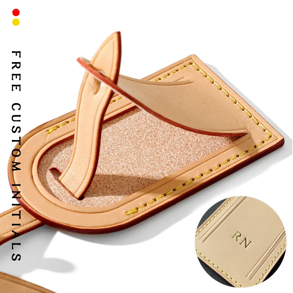 support personnalisé avec marquage à chaud doré, adapté aux sacs à main presbyop, sacs montaigne, étiquettes de bagage pour cartes d'embarquement, en cuir véritable