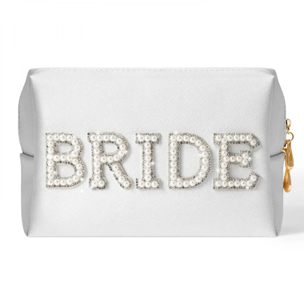 grande trousse de toilette imperméable à main pour femmes, sac de rangement pour cosmétiques de voyage, pochette de mariage multicolore pour mariée.