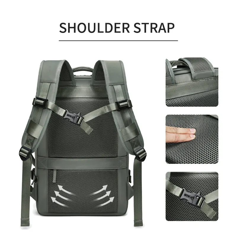sac à dos de voyage pour hommes et femmes, extensible, 39l, pour randonnée, ordinateur portable, chargement usb, 17 pouces, étanche, pour l'école