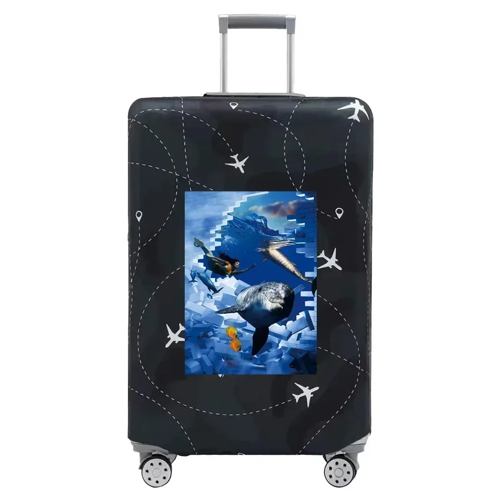 housse de protection pour bagages, housse de protection extensible anti-poussière pour bagages de 18 à 32 pouces, accessoires de voyage, série à motifs 3d