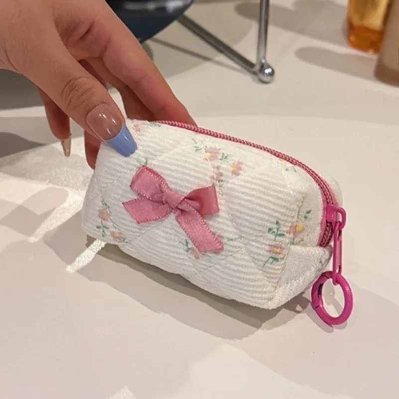 kawaii voyage petit cosmétique rouge à lèvres écouteur sac de rangement sac à main femmes portable mini maquillage sacs à main portefeuille pochette sacs organisateur