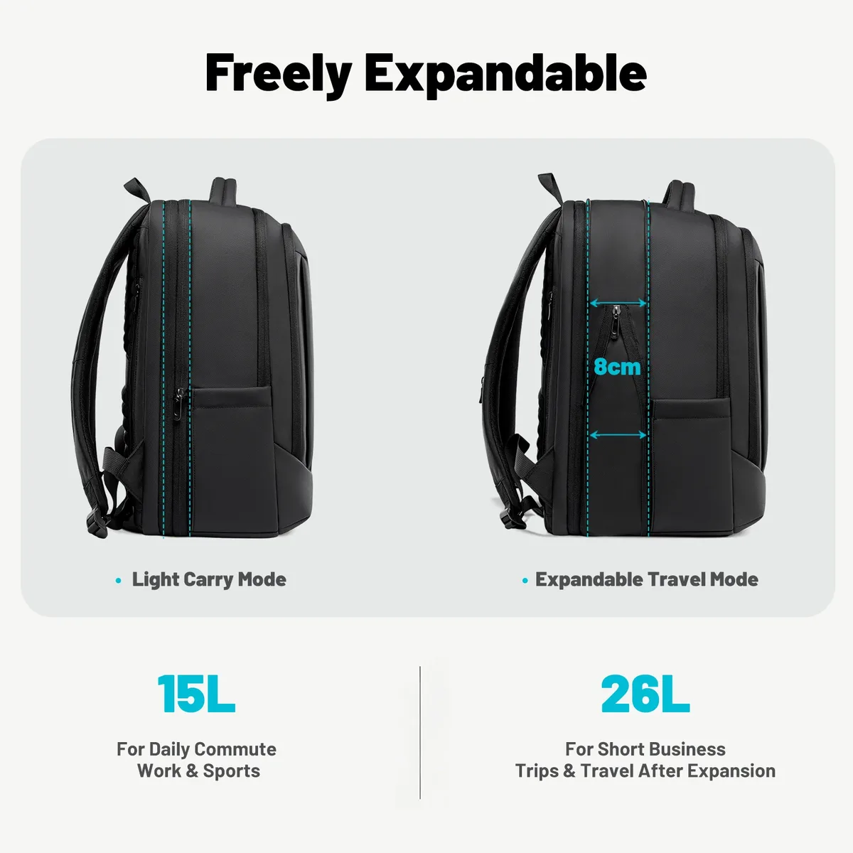 sac à dos d'affaires hk avec port usb, sacs pour ordinateur portable de 17 pouces pour hommes, sac à dos imperméable pour les déplacements quotidiens, sac à dos de voyage de grande capacité pour le bureau