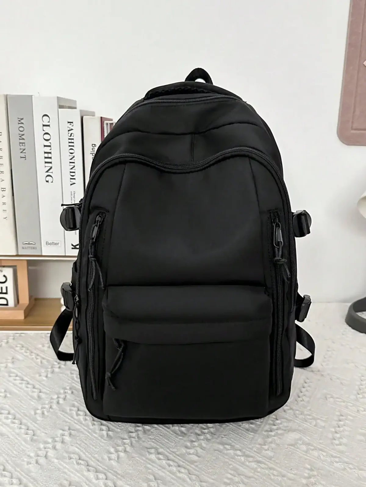 sac à dos en nylon léger, à la mode et décontracté, grande capacité, multi-compartiments, sac d'étudiant, sac de voyage, adapté à un usage quotidien