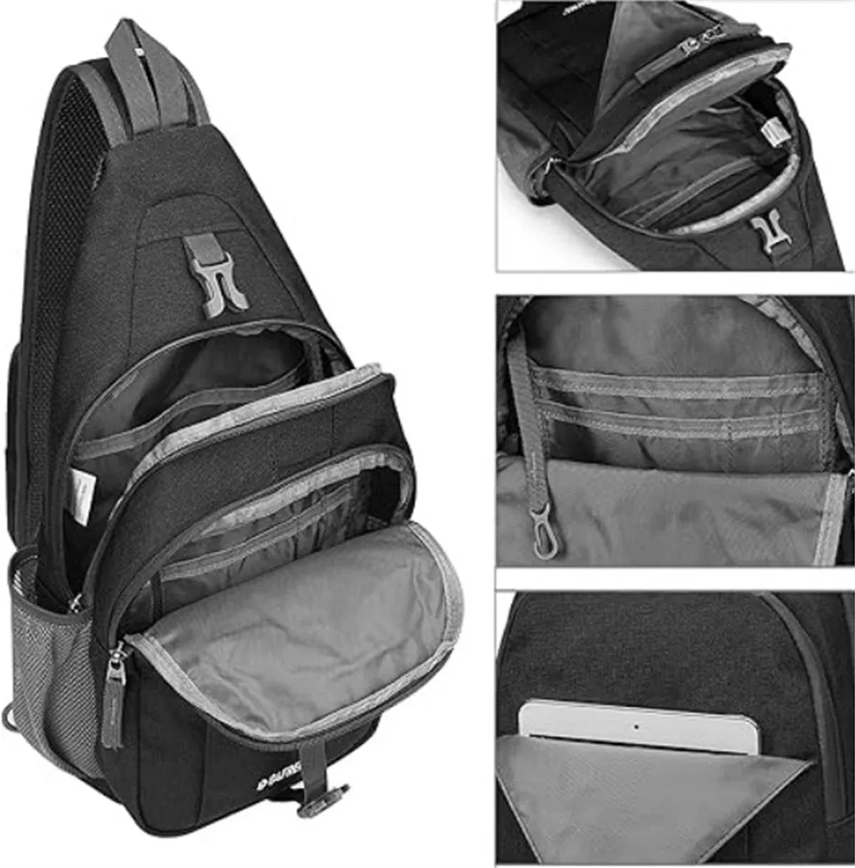 sac à bandoulière imperméable avec blocage rfid, sac à dos bandoulière, sac de poitrine, sac à dos de jour pour la randonnée et les voyages