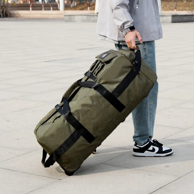 sac à dos de voyage à roulettes de grande capacité pour hommes, sac d'enregistrement, valise à roulettes pliable, bagage à roulettes oxford