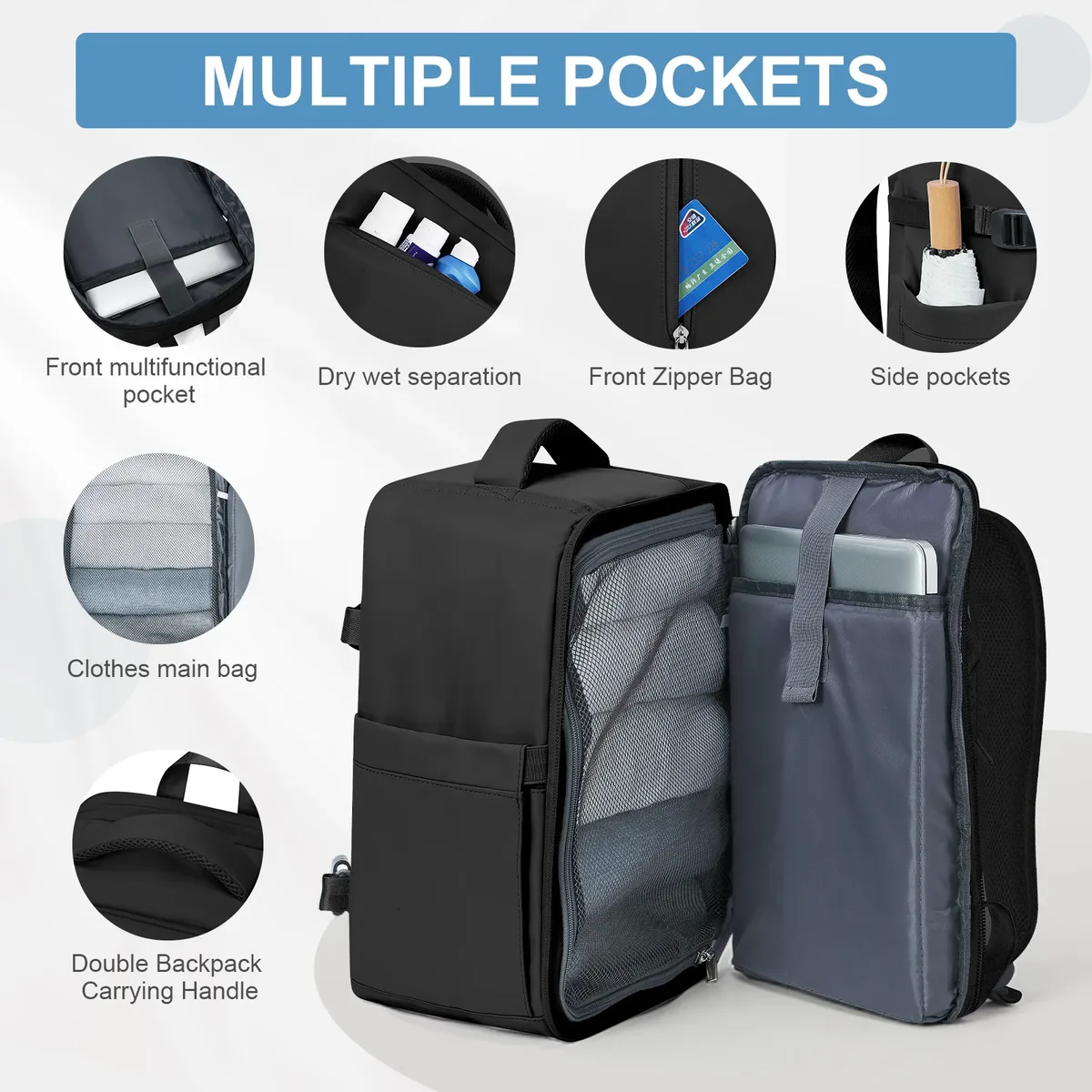 sac à dos pour hommes multifonctionnel cahier sac à dos emballage cubes femmes sac à dos ryanair 40x20x25 bagage à main loisirs ordinateur portable pack