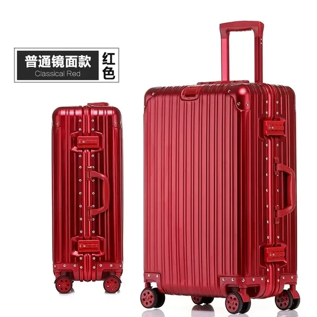 valise de voyage en alliage d'aluminium et de magnésium, nouveau style, roue muette de haute qualité, chariot à bagages roulants de 20/24/26/29 pouces, 100%