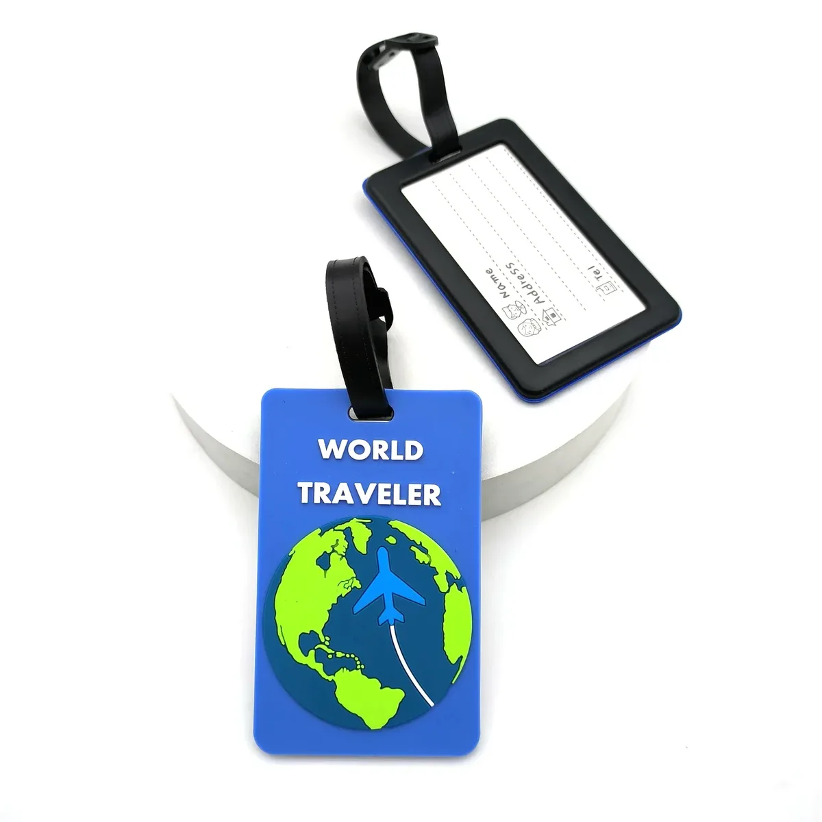 étiquette de bagage en silicone, 1 pièce, accessoires de voyage, valise créative, style à la mode, support de voyage portable
