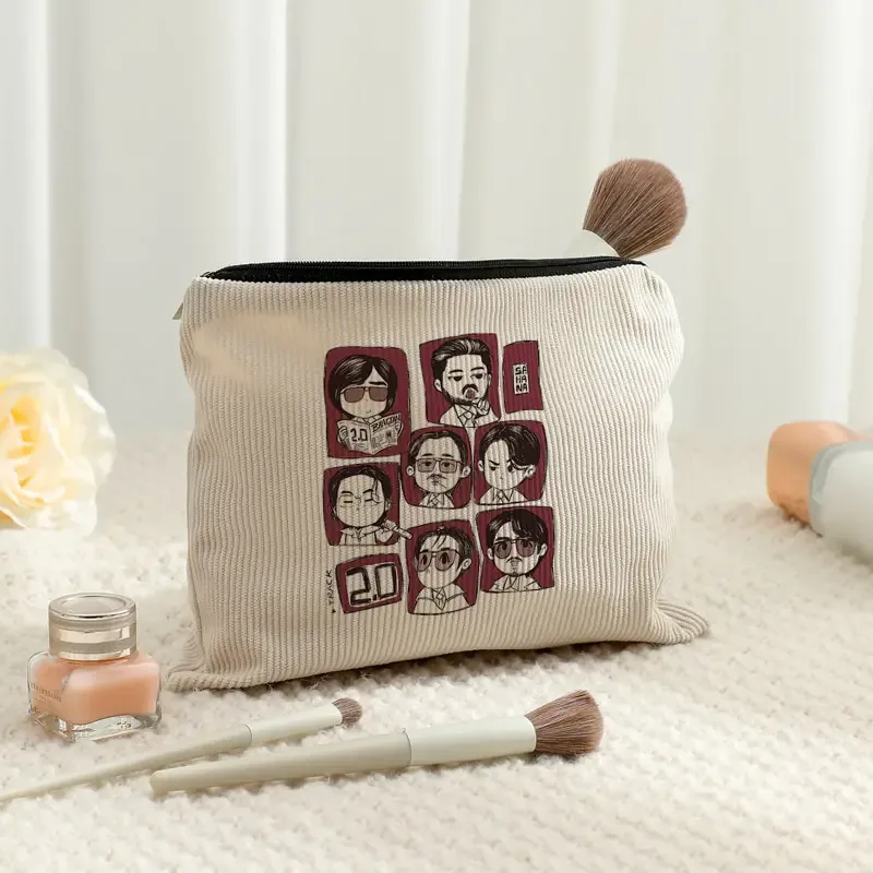 trousse de maquillage en velours côtelé arirang world tour 2026, pochette multifonctionnelle à fermeture éclair pour femme, sac de rangement de voyage idéal, cadeaux pour fans k-pop