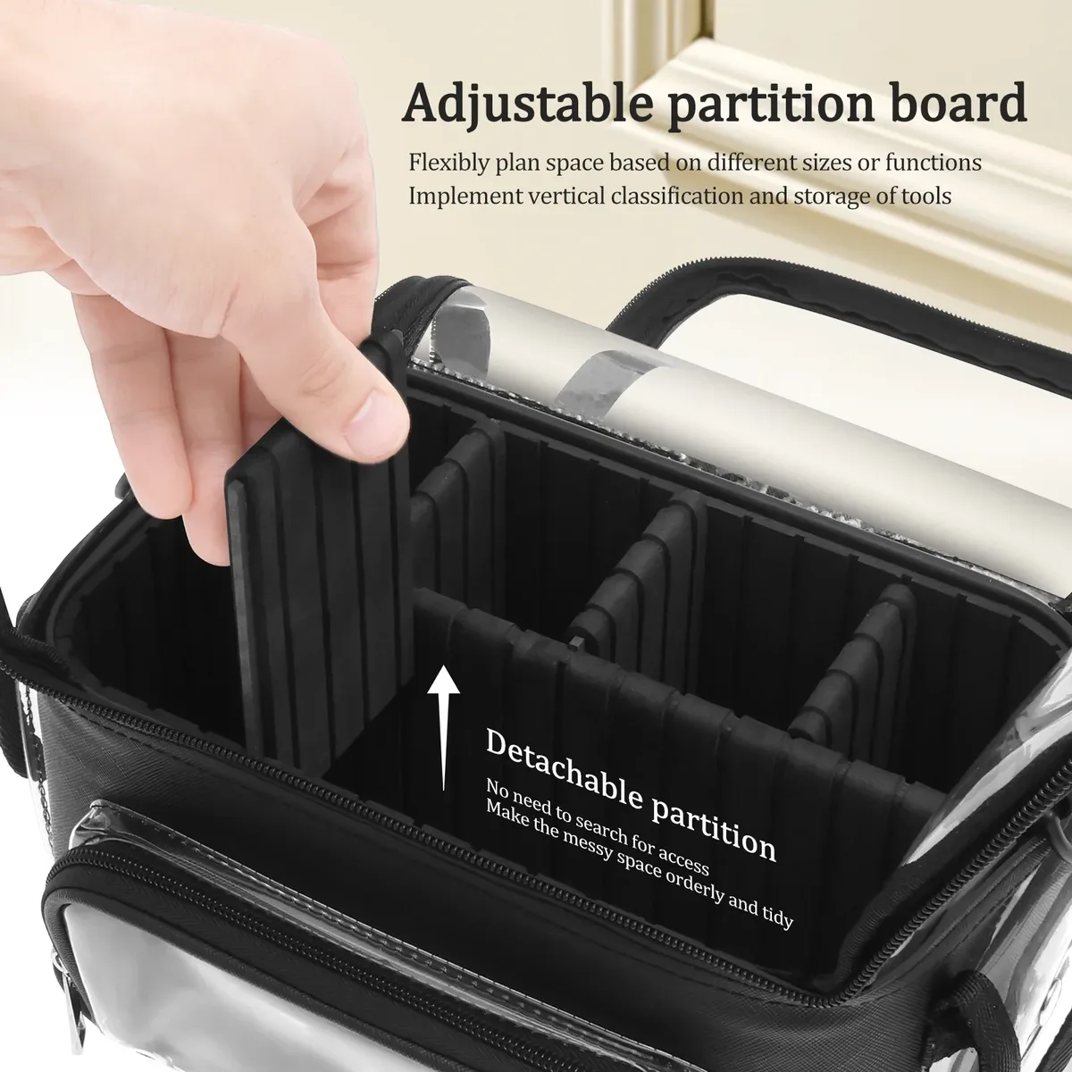 trousse de maquillage portable, étui de rangement pour cosmétiques, pvc transparent, porte-pinceaux de maquillage, sac de tri pour articles de toilette de voyage