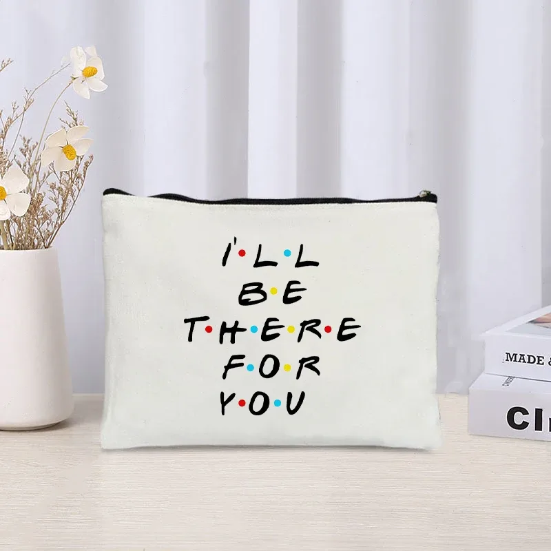 émission de télévision amis voyage organisateur cosmétique kawaii trousse de maquillage pour femmes sac à main écologique toile trousse à crayons maquillage pochette sacs