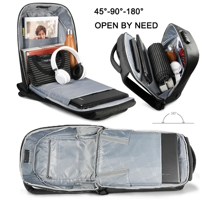 tigernu – sac à dos antivol sans clé avec serrure tsa, sac à dos tendance pour femmes, 15.6 pouces, chargeur usb, sac à dos pour ordinateur portable, sac à dos d'école et d'université