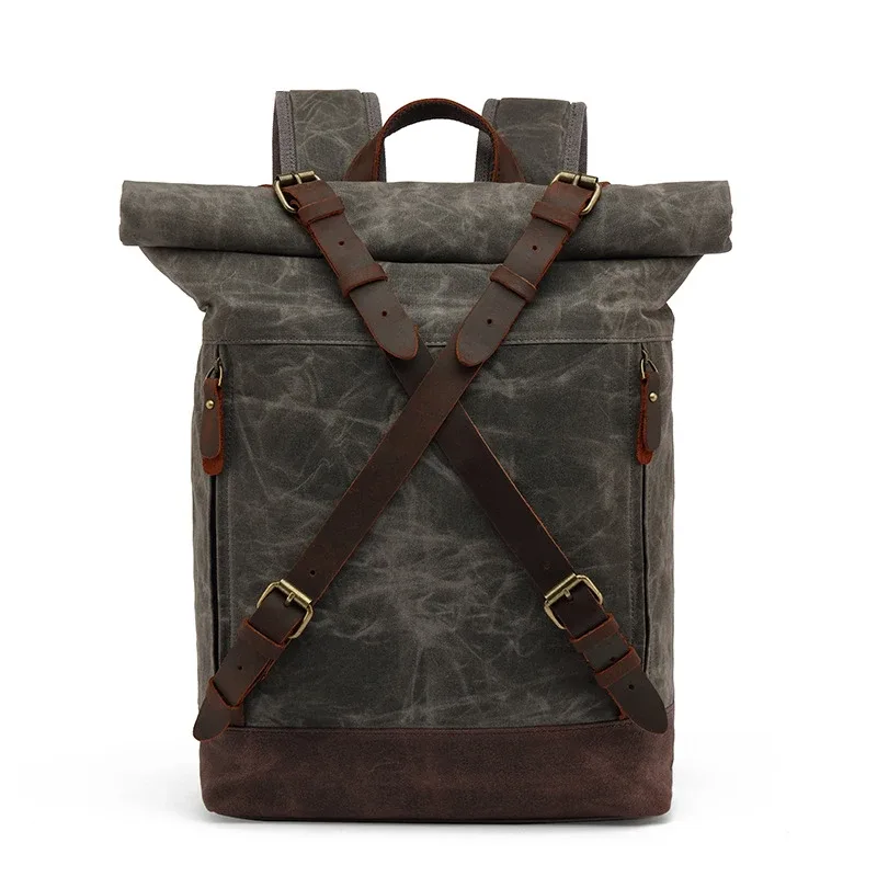 sacs à dos vintage de luxe en toile pour hommes, sacs à dos en toile cirée, sacs de voyage, grands sacs à dos imperméables, sacs à dos rétro