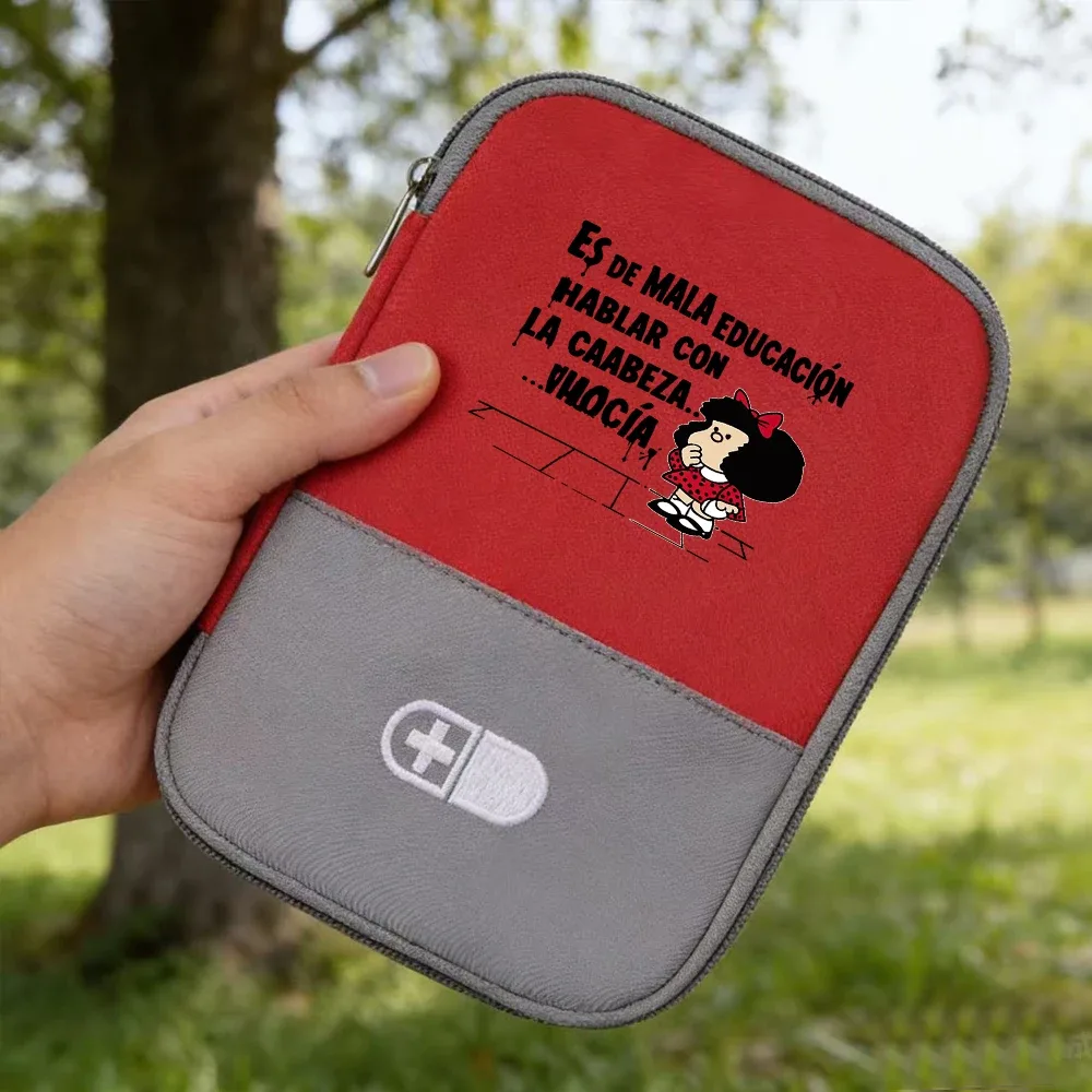 sac de rangement médical portable à grande capacité avec motif de dessin animé mafalda, idéal pour la maison, les voyages et les déplacements professionnels