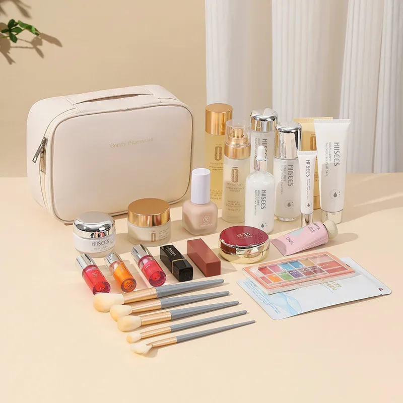 sac à cosmétiques de luxe de grande capacité pour femmes, organisateur de maquillage de voyage portable, sac de rangement de toilette étanche pour voyage et vacances
