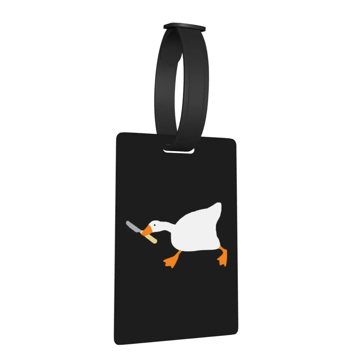 étiquette de bagage « goose with knife – la paix n'a jamais été une option » – porte-étiquette de voyage pour valise, bagage, embarquement, avec espace pour nom, adresse et identifiant