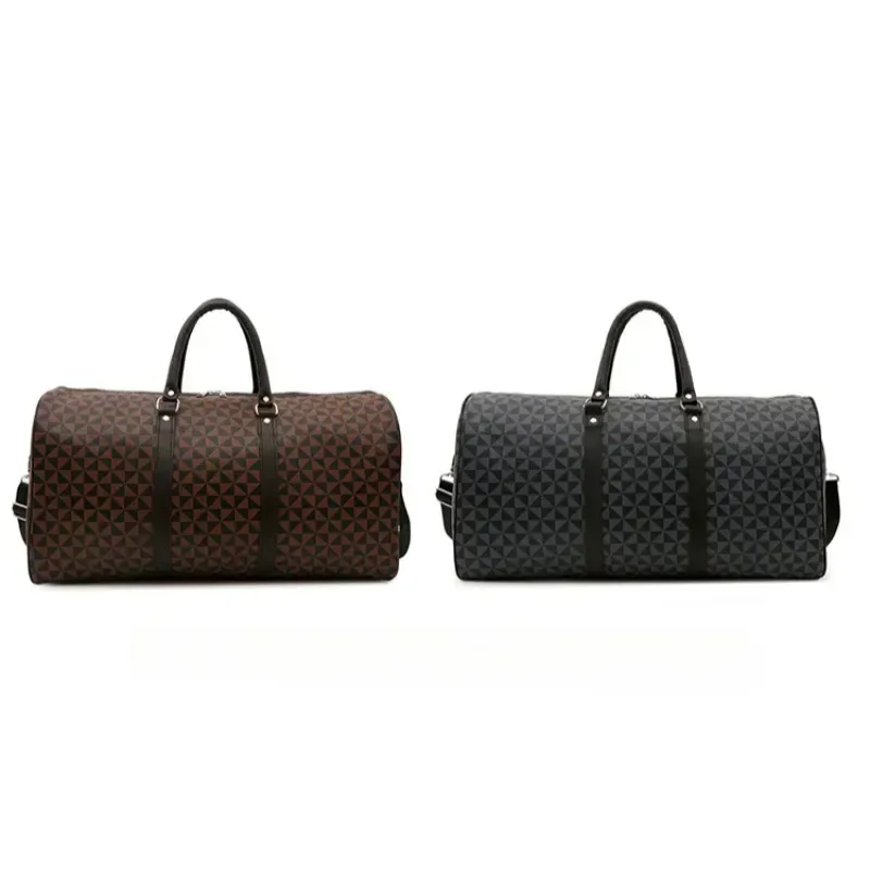 sacs de voyage rétro géométriques exquis en pu pour femmes, sacs de voyage de grande capacité, sacs à bandoulière classiques de haute qualité aux couleurs assorties, 2026