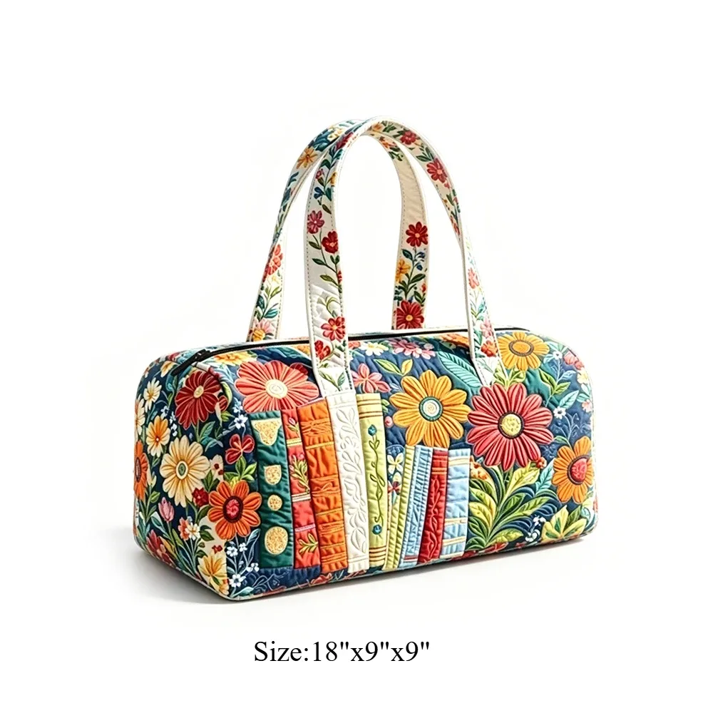sac matelassé floral vintage style bohème pour femme, sac de voyage artistique pour halloween, sac de week-end pour amoureuses des animaux, sac de nuit