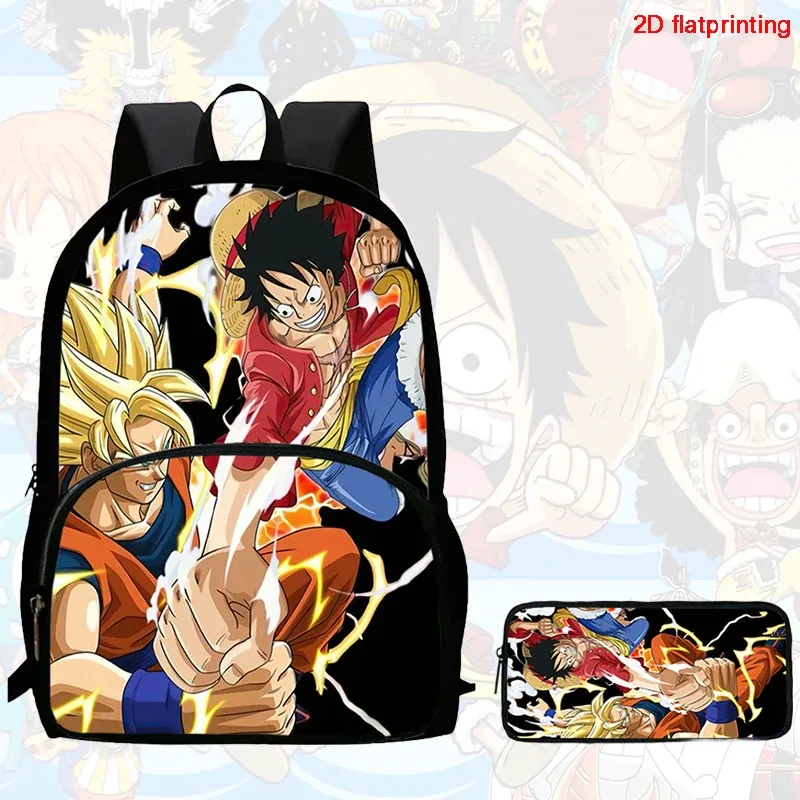 ensemble de 2 sacs à dos, style one piece, avec poche avant, sac à dos avec porte-crayons, léger, pour les enfants de 6 à 10 ans