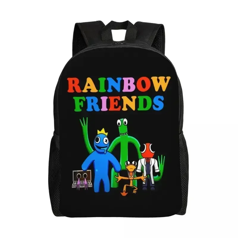 sac à dos de voyage personnalisé arc-en-ciel friends hug it out pour hommes et femmes, sac à livres pour ordinateur d'école, jeu vidéo, sacs de jour pour étudiants