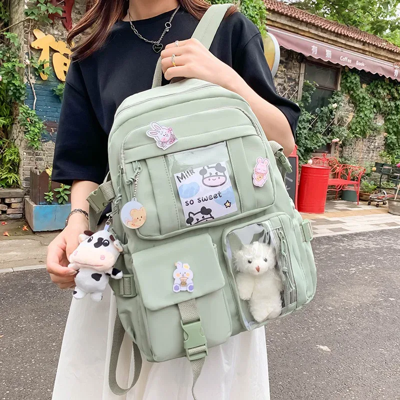 Sac à dos de grande capacité pour filles et garçons, sac à dos monochrome, sac de voyage à la mode, utilisation scolaire 03GT, initié aux femmes, nouveauté