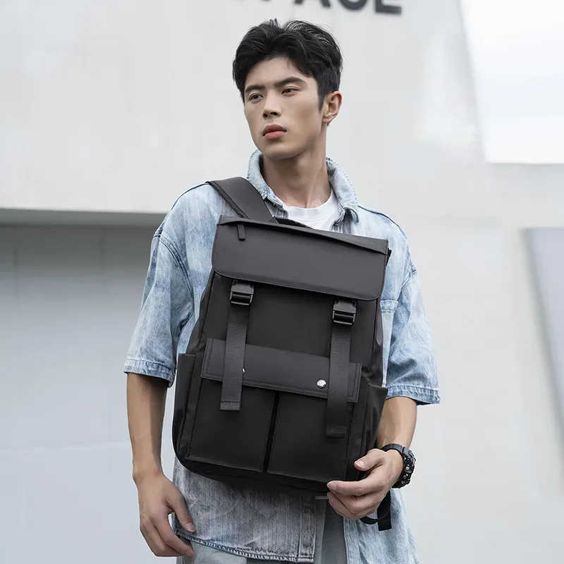 sac à dos multifonctionnel pour hommes, sac léger pour ordinateur portable de 15.6 pouces, matériau hydrofuge, sac d'école de grande capacité