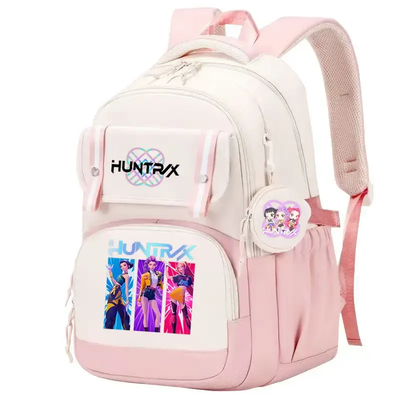 mochila kpop demon hunters – sac à dos imprimé léger, cartable pour fille, sac de voyage décontracté pour les déplacements