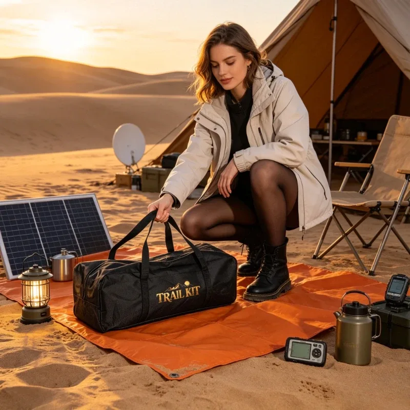 sac de rangement extérieur extra-large en tissu oxford avec doubles poignées, idéal pour le matériel de campin