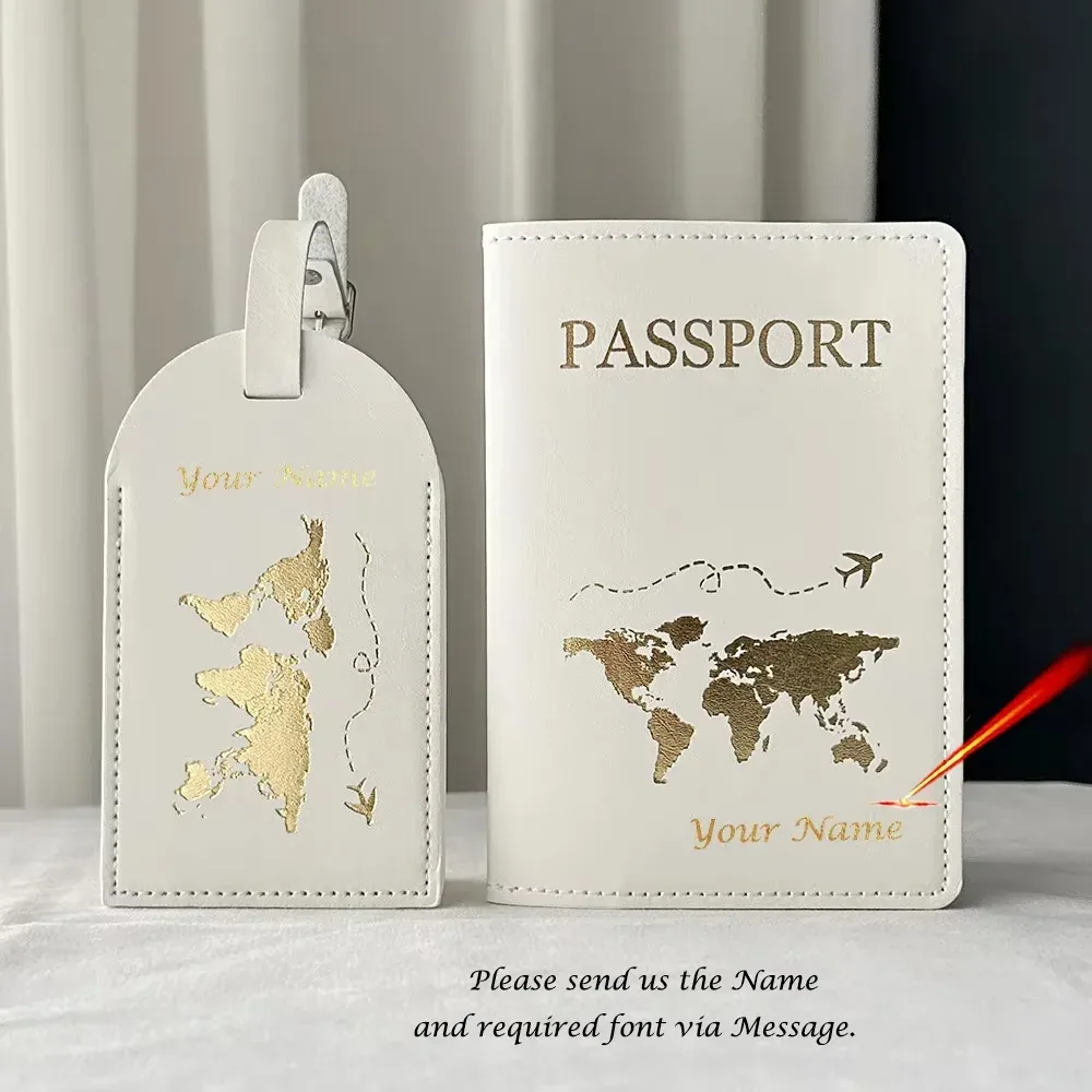 protege passport personalisé prenom avec étiquettes à bagages, couverture passeport personnalisé carte de l'ue, étui mignon, portefeuille de voyage, accessoires de voyage