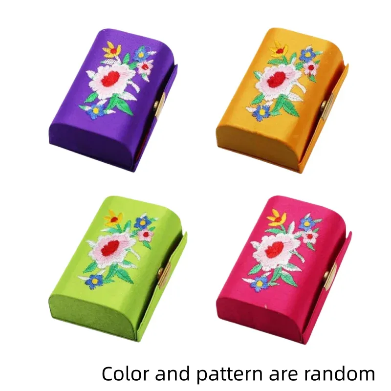 lot de 1/2/3/4 mini trousses de maquillage portables avec miroir, boîte de rangement pour rouge à lèvres brodée, cadeau idéal pour les femmes
