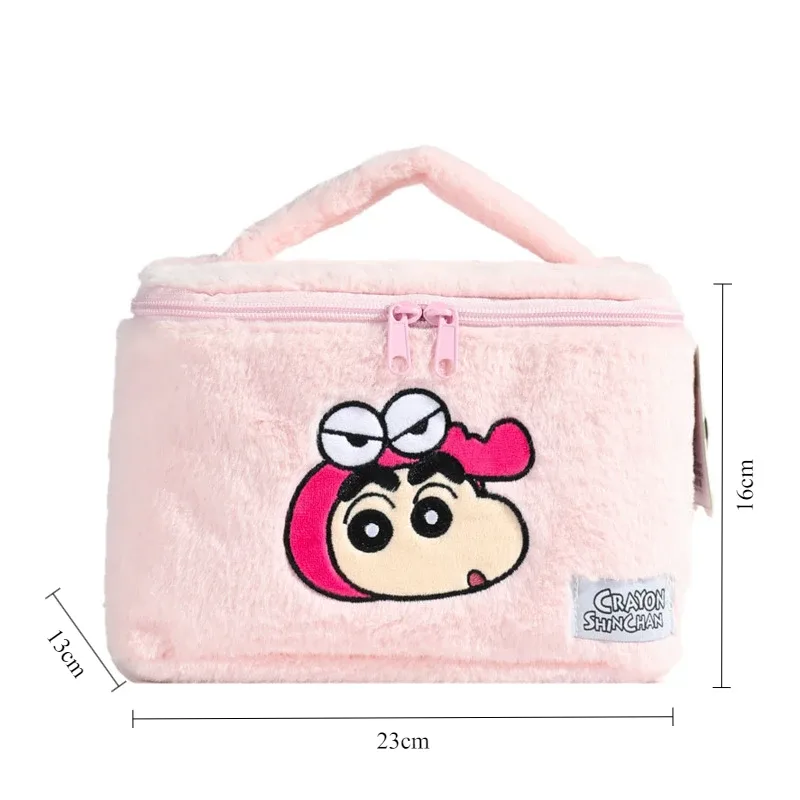 crayon shin-chan sacs à cosmétiques en peluche dessin animé mignon trousse de maquillage haute capacité sac de rangement de voyage kawaii pochette de maquillage sacs à main
